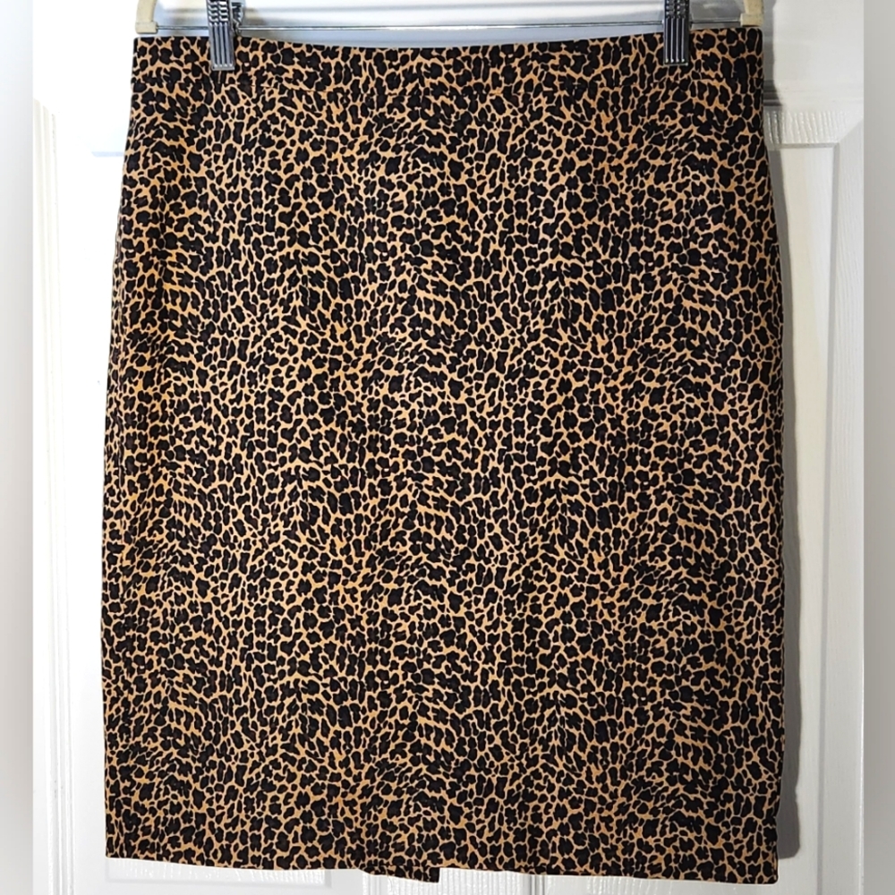 J. Crew leopard print pencil skirt women's size 10